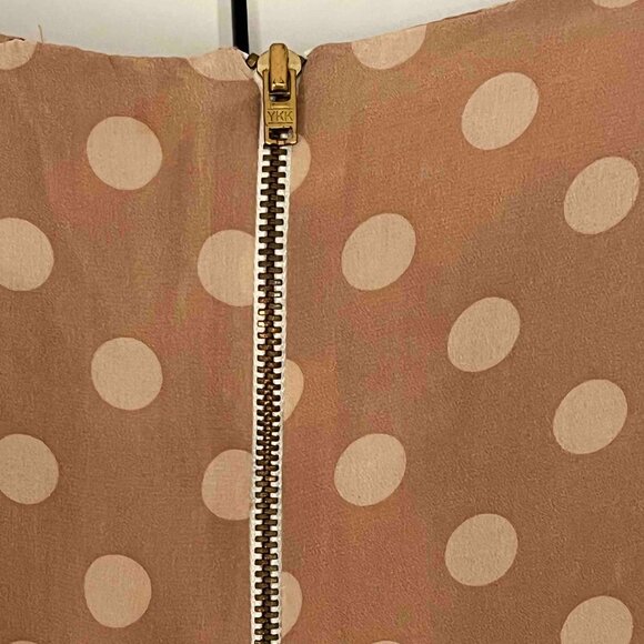 Short Sleeve Zara Silk Polka Dot Top - Picture 3 of 4